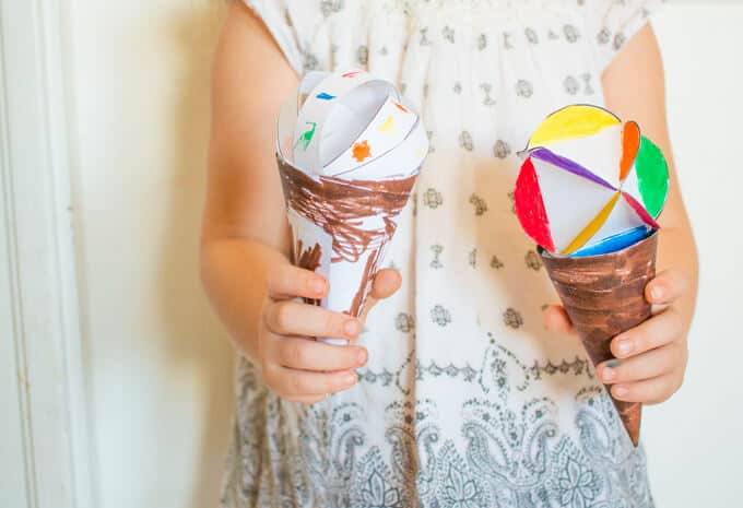 Ice cream scoop STEAM challenge: exploring 3D shapes with a friend