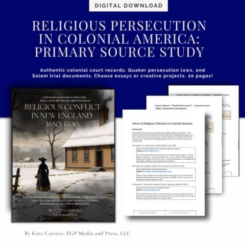 Religious Persecution Colonial America Primary Source DBQ Quaker + Salem Trials