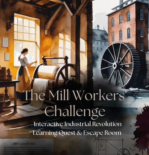 Mill Workers' Challenge: Interactive Industrial Revolution Escape Room & Learning Quest