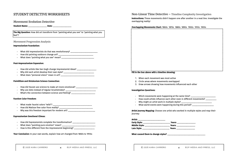 Foundations of Modern Art Unit Study + Art Trivia Game and Copy Work across 5 Art Movements! - Image 15