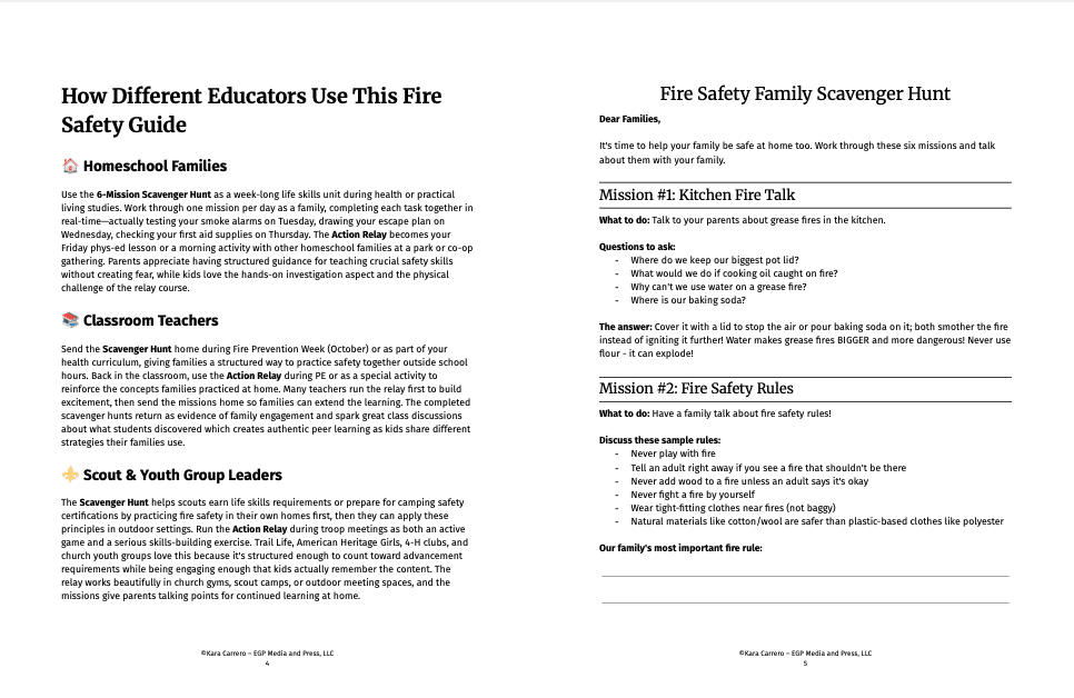 Fire Safety Scavenger Hunt & Relay Game | Family Activities - Image 2