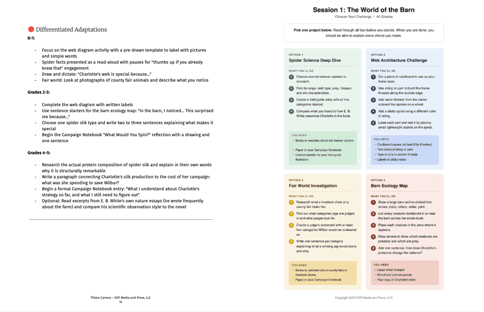 Charlotte's Web Project-Based (PBL) Rhetoric & Spider Science K-5 Novel Study - Image 3