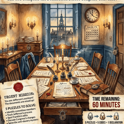 Committee of Five Escape Room: Declaration of Independence Activity | Print and Play | Grades K-12