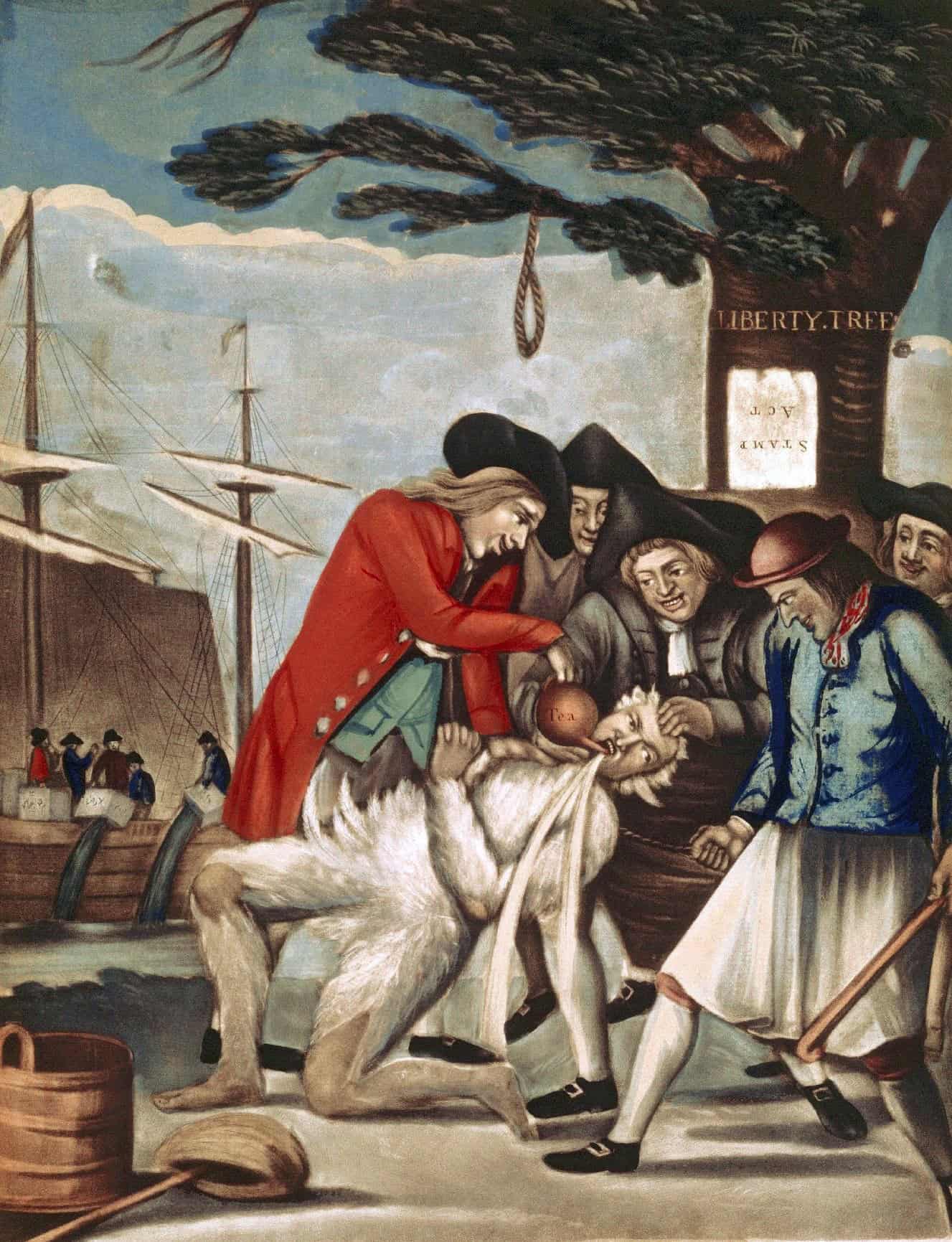 The Bostonians Paying the Excise-Man, or Tarring and Feathering, attributed to Philip Dawe, 1774