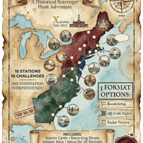 Path to July 4th American Revolution Scavenger Hunt Webquest Print and Digital